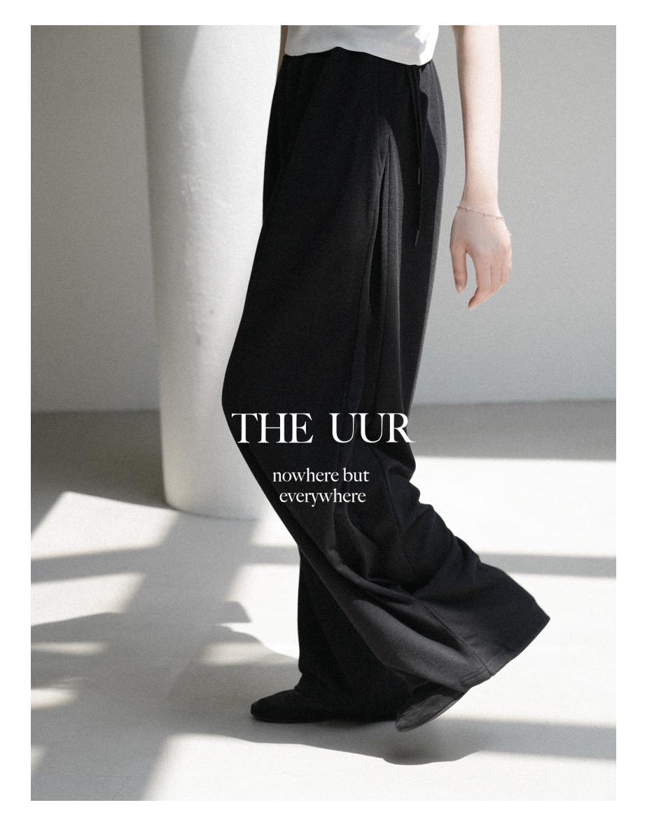 [SS ver.] uur side pintuck banding slacks [black]