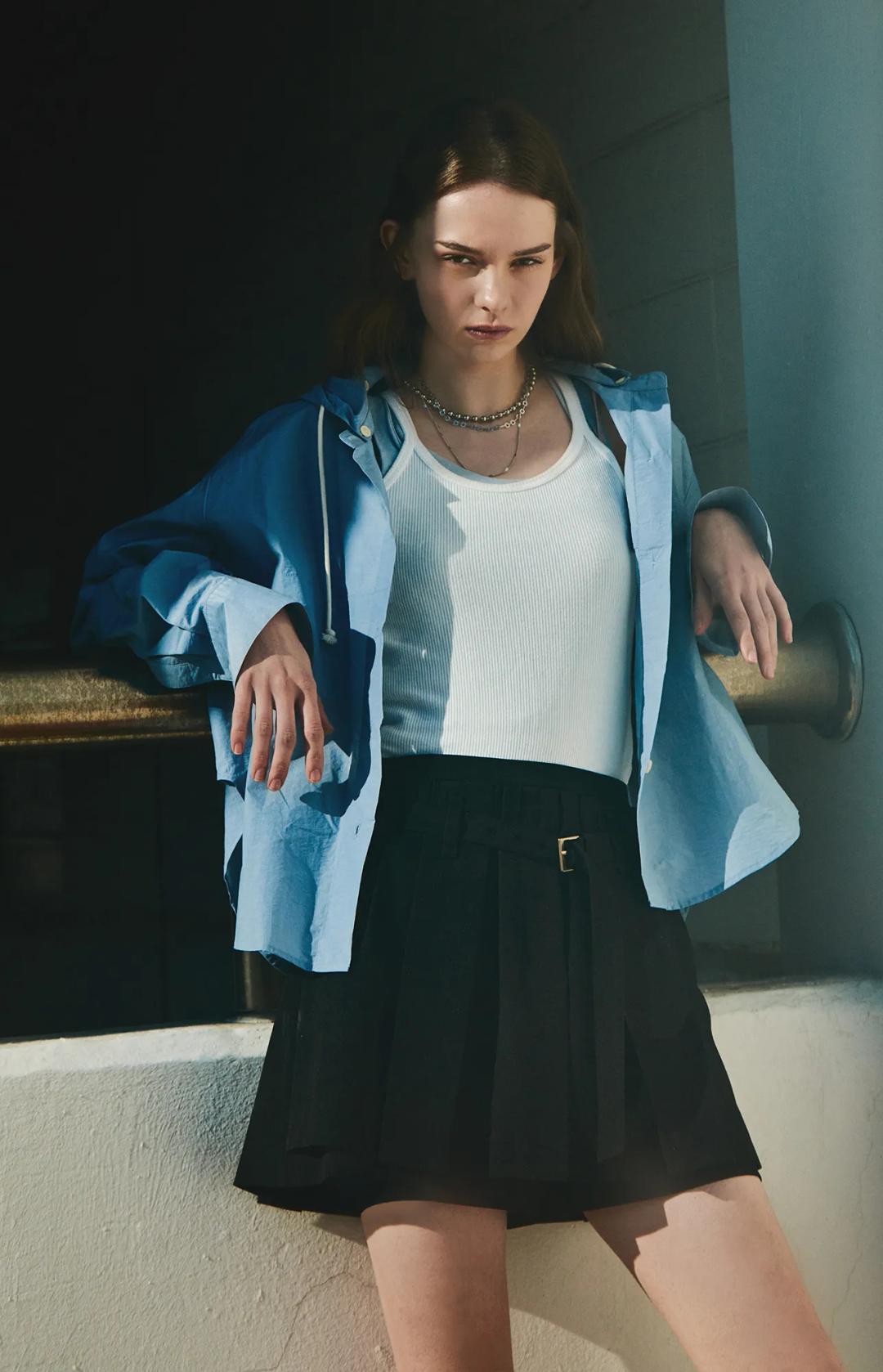 벨티드 하프 슬랙스