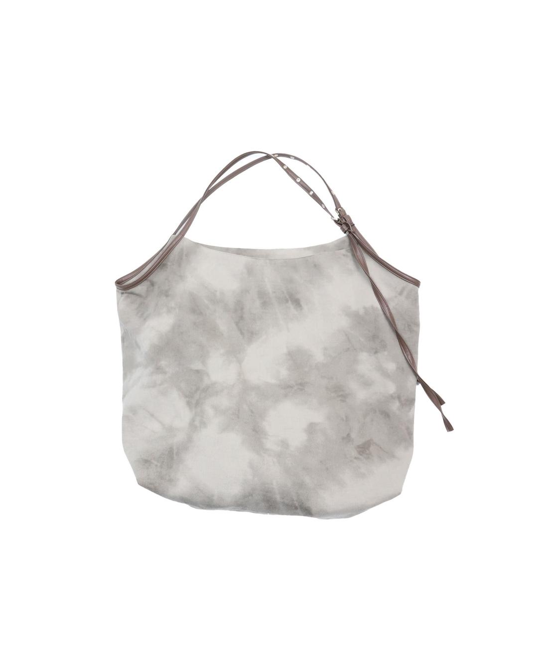 LEATHER STRAP DETAIL WAVE BAG (TAN)