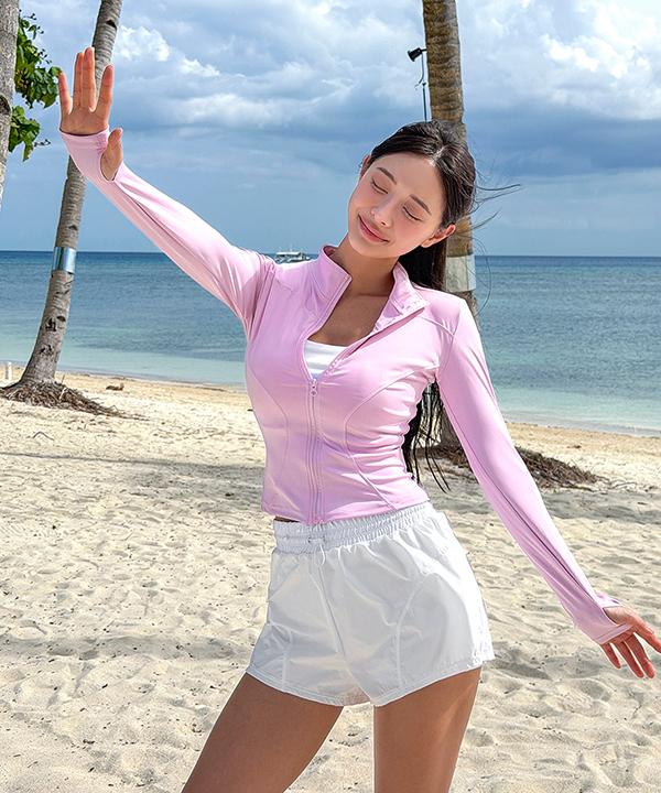 발리비키 MADE S~XL/날씬핏 래쉬가드 자외선차단 50+ 아이비 래쉬가드 집업 긴팔수영복 래쉬가드는 집업이 진리!