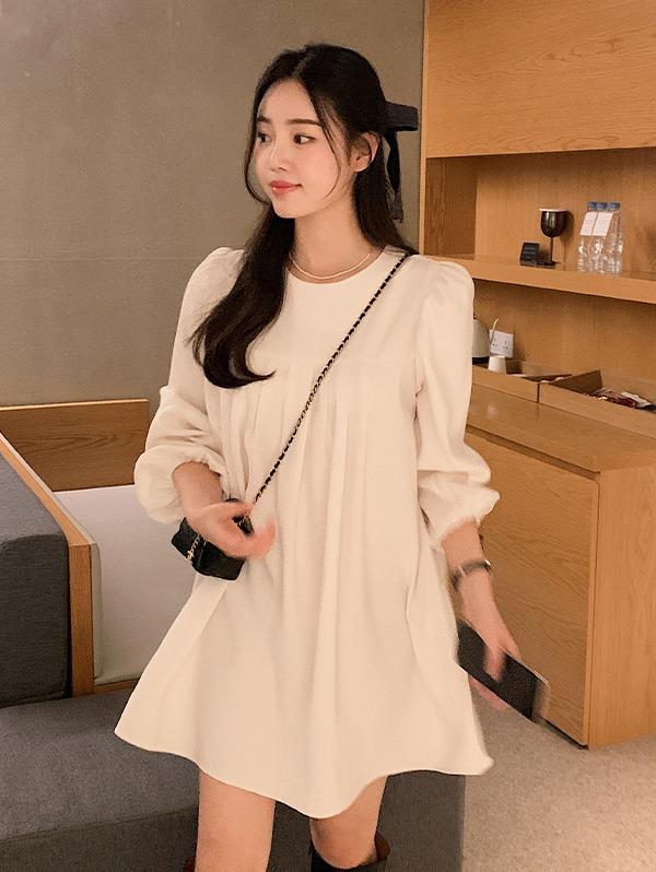 베이비 핀턱 플레어 원피스 (3color)