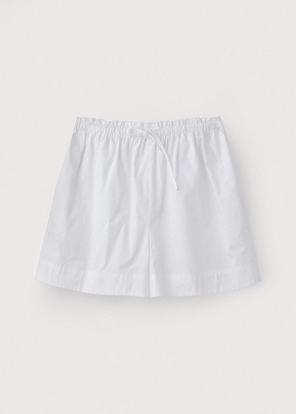 Fine cotton flare shorts_White