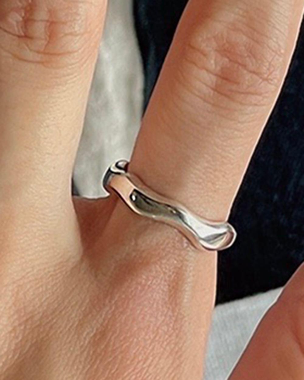 [925 silver] R-188 / bold basic wave ring