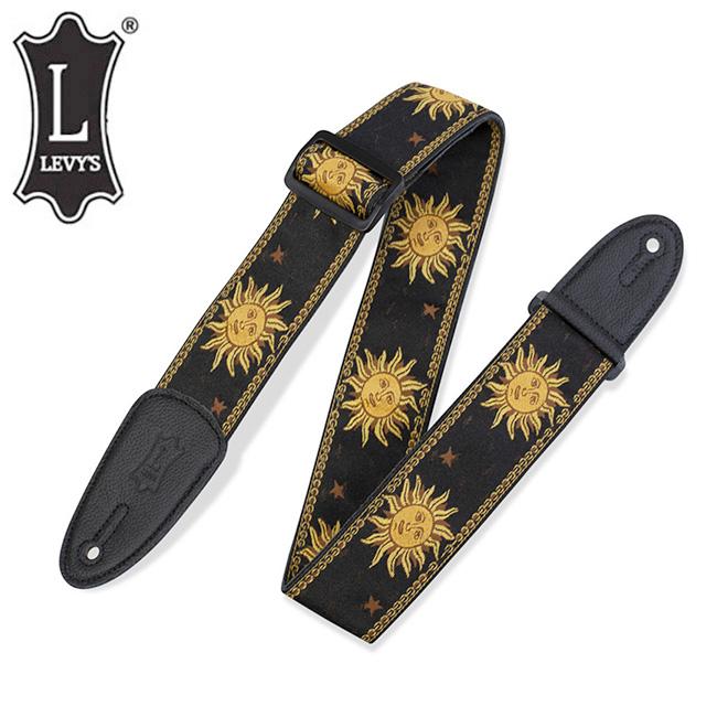 Levys - Sun Design Jacquard Weave / 기타 & 베이스 스트랩 (MPJG-SUN-BLK)