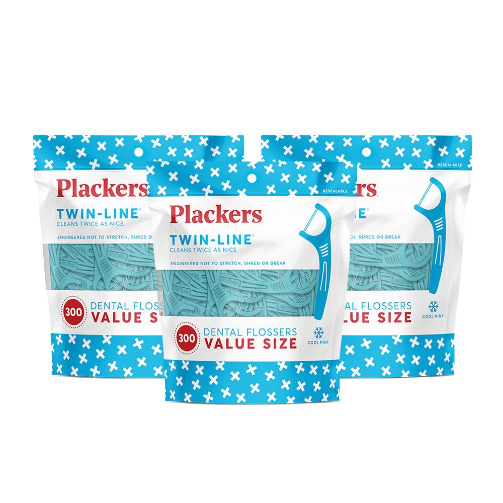 플랙커스 대용량 치간칫솔 치실 쿨민트 트윈라인 대용량묶음구성 (75개입/300개입)