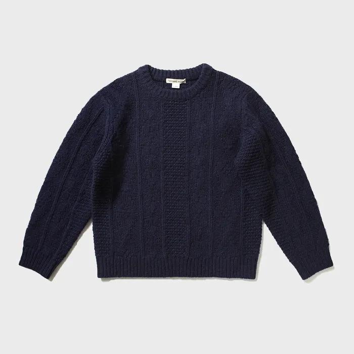 TE3-SW05 케이블 니트-잉크네이비