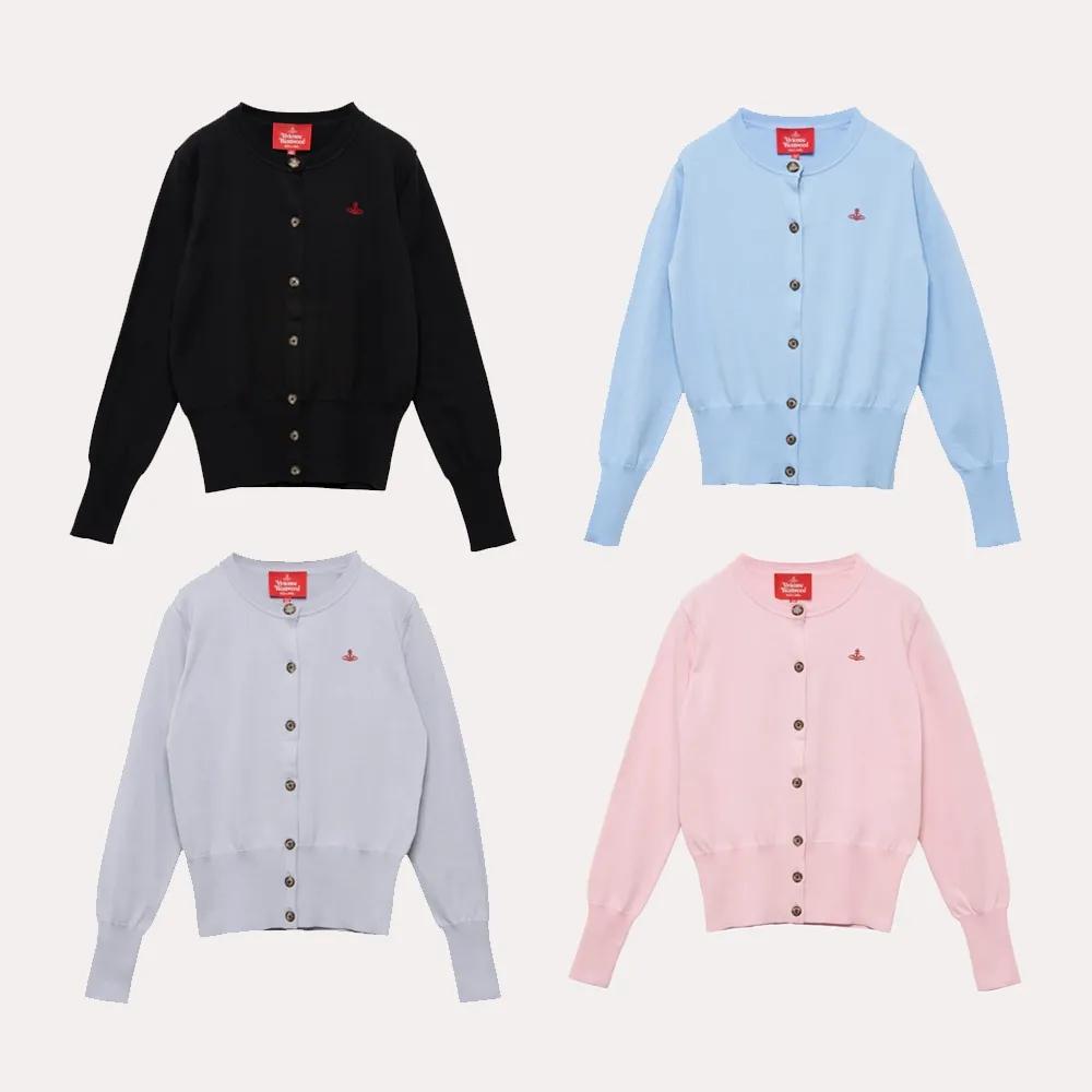 [관부가세 포함/무료배송] 비비안웨스트우드 레드라벨 코튼 베이직 크루넥 가디건 4컬러 1612151003