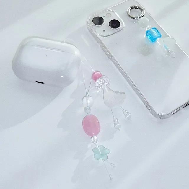 변치 않는 사랑 원석 매듭 스트랩 폰줄 키링