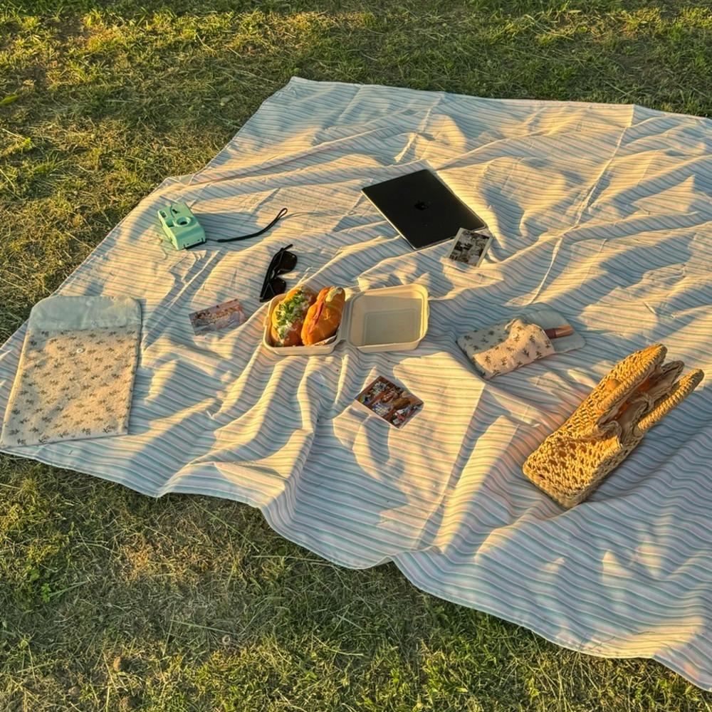 delight stripe picnic mat 감성 방수 소풍 예쁜 대형 돗자리
