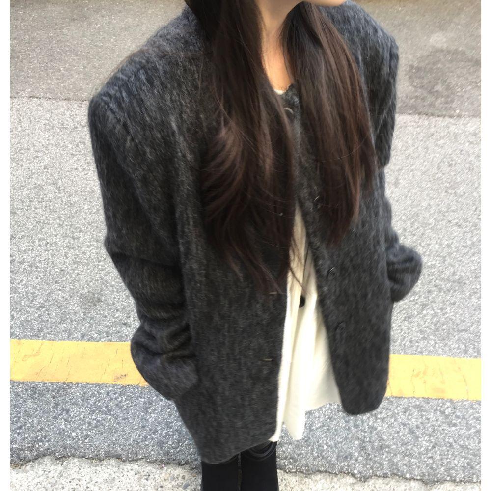 아방듀 [ 주문폭주/ 3온스 ] 모헤어 라운드 3온스 퀄팅 자켓