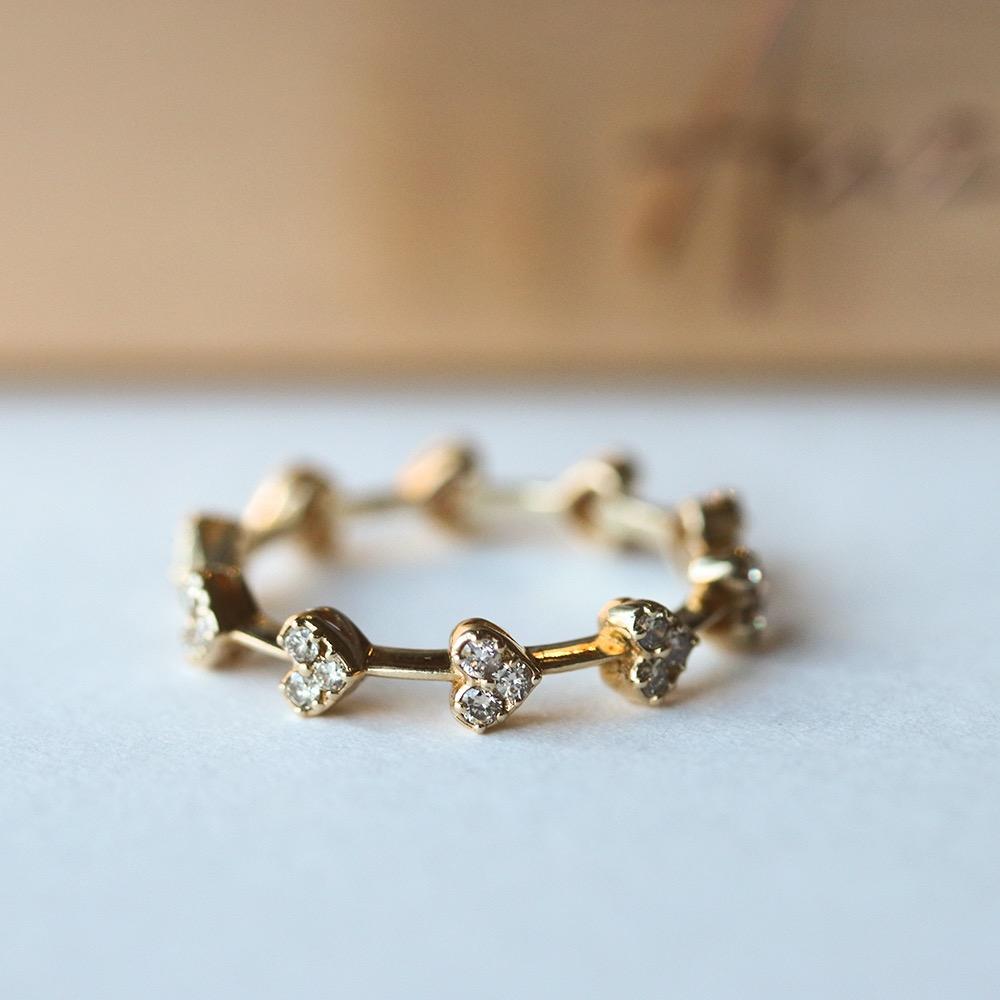 Cognac Heart Garland Ring