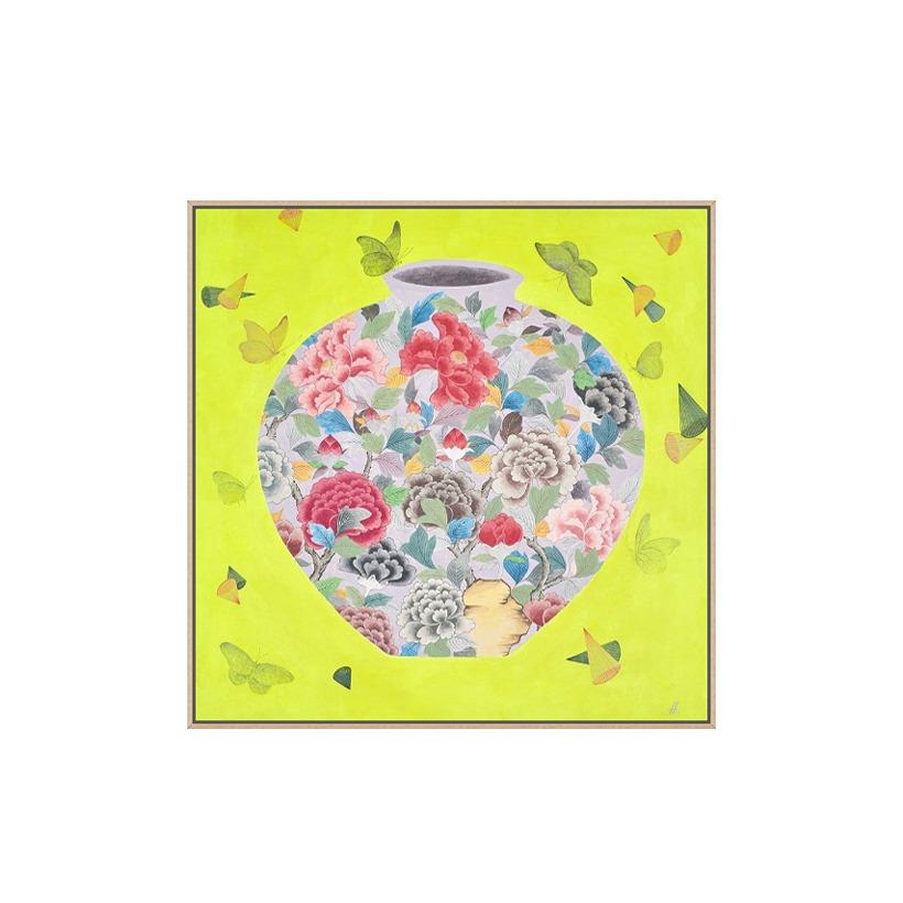 김경희, 달항아리-所園 소원, 민화 인테리어 복 그림 액자