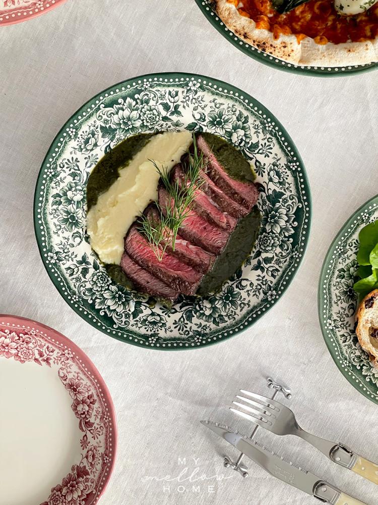 클레이탄 다이아나 노엘 플라워 크리스마스 접시 딥그린 스몰 21cm