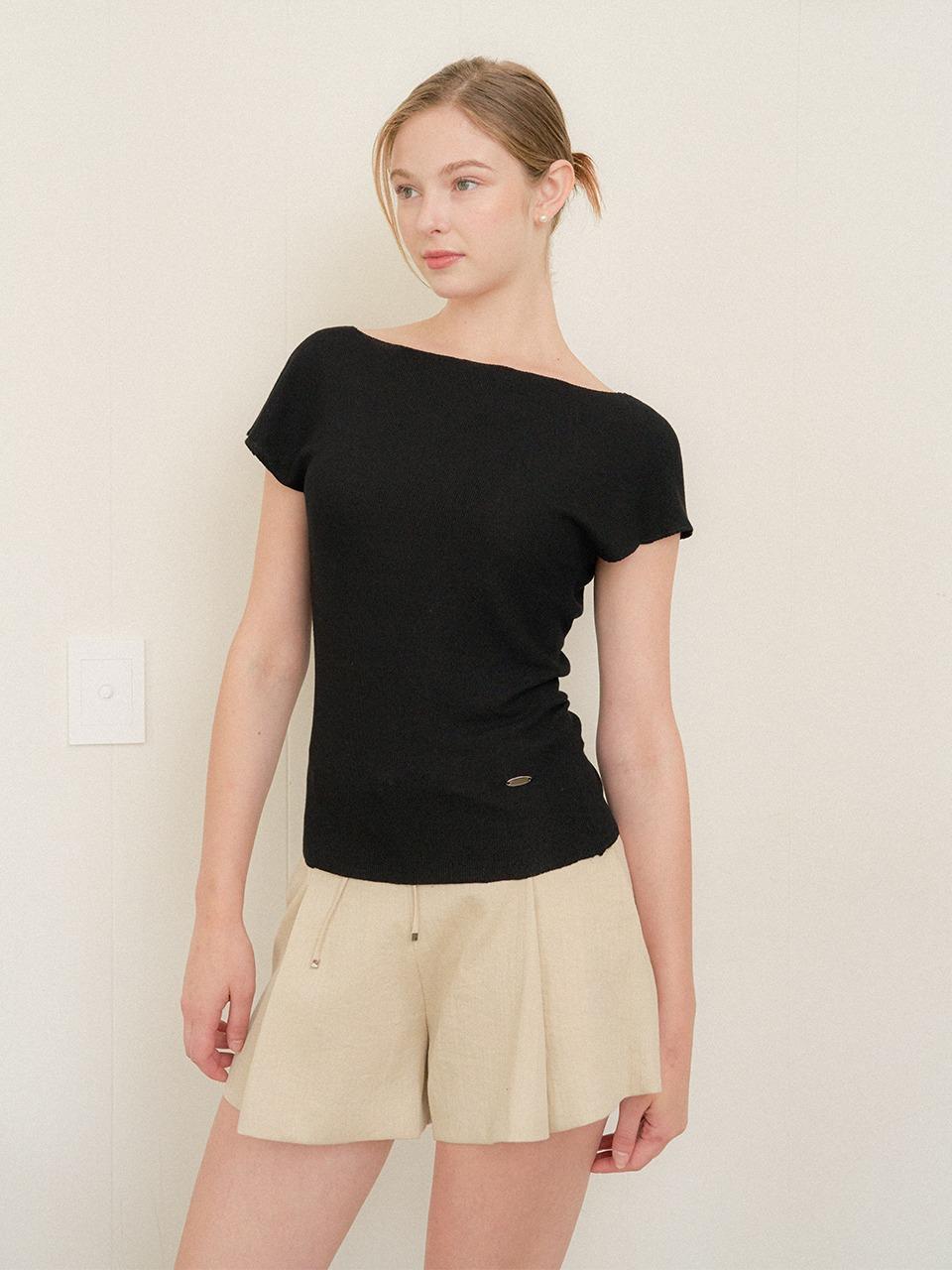 2Way Cowl-Neck T-Shirts / Black(2color)