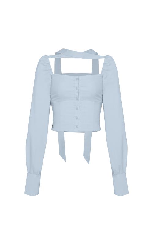 BIANCA SQUARE NECK BLOUSE blue