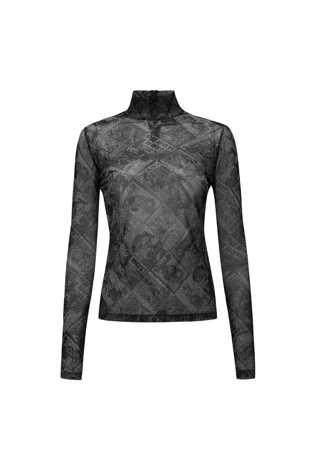 [DISNEY] Mesh Long Sleeve Turtleneck_Black