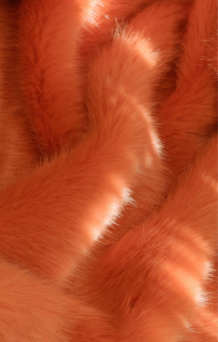 eco fur heavy blanket - lucid orange