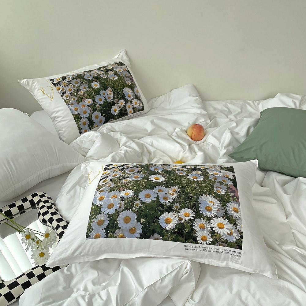 (5%쿠폰) [메종드모노] 블루밍 순면 포토 베개커버_에그플라워 (50x70) 1장