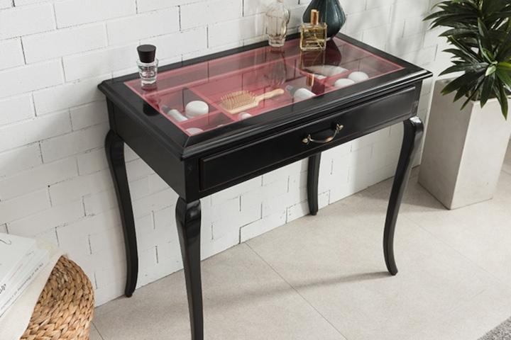 모던 앤틱 슬림한 블랙 악세사리서랍장 콘솔 테이블 / 틈새 장식 고급 코너 얇은