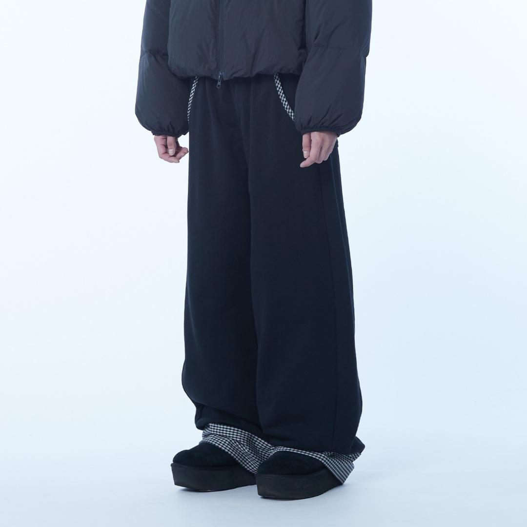 TCM hidden check sweat pants (black)