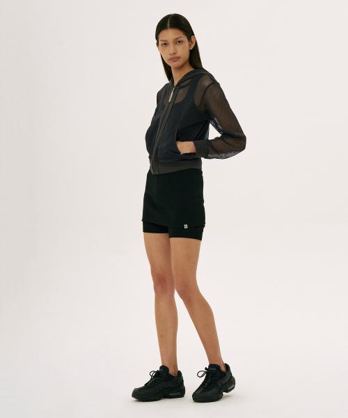 Foldover Legging Shorts Black