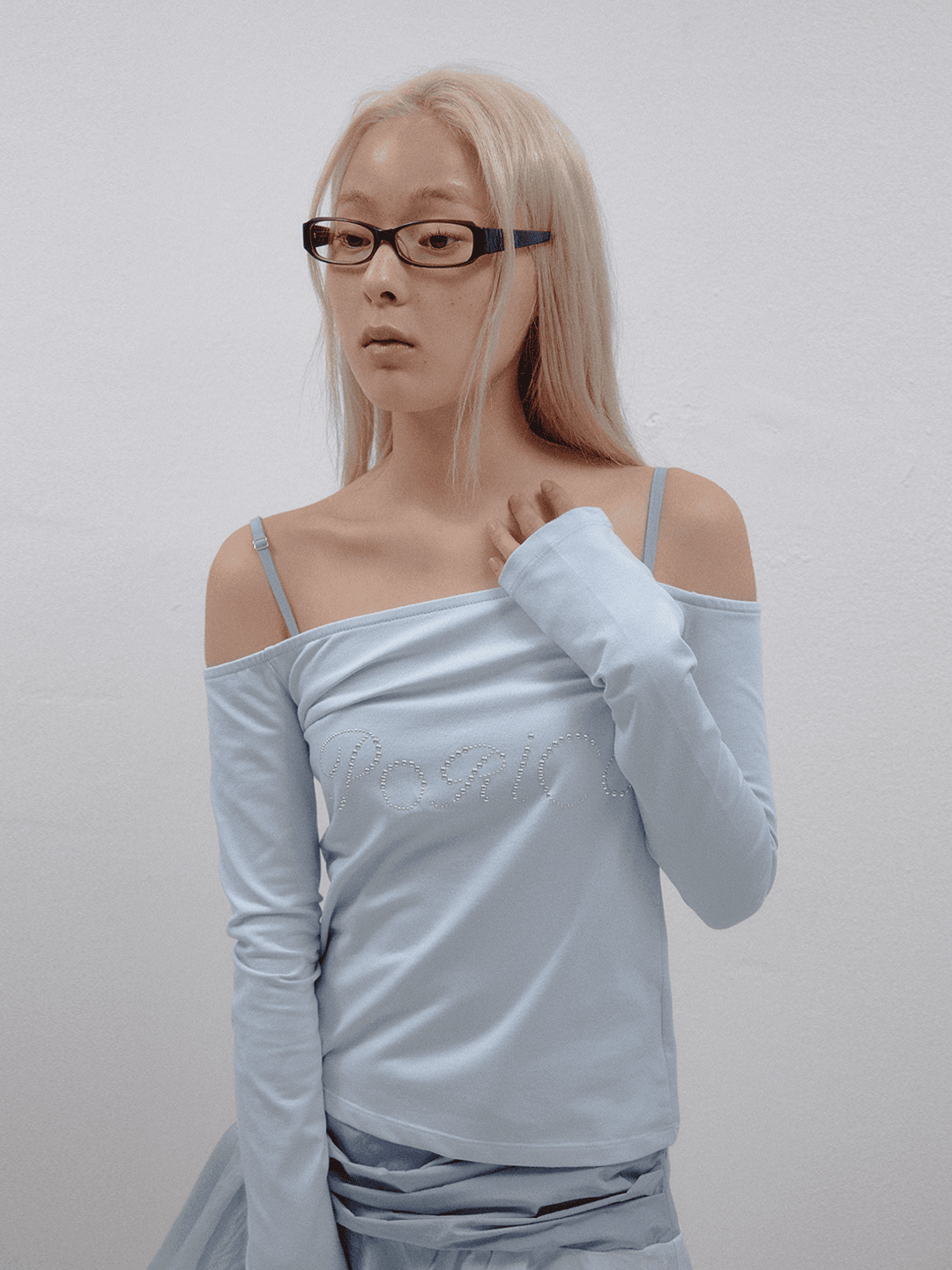 (2차*RE-STOCK*)  OFF-SHOULDER LONG SLEEVE - BABY BLUE