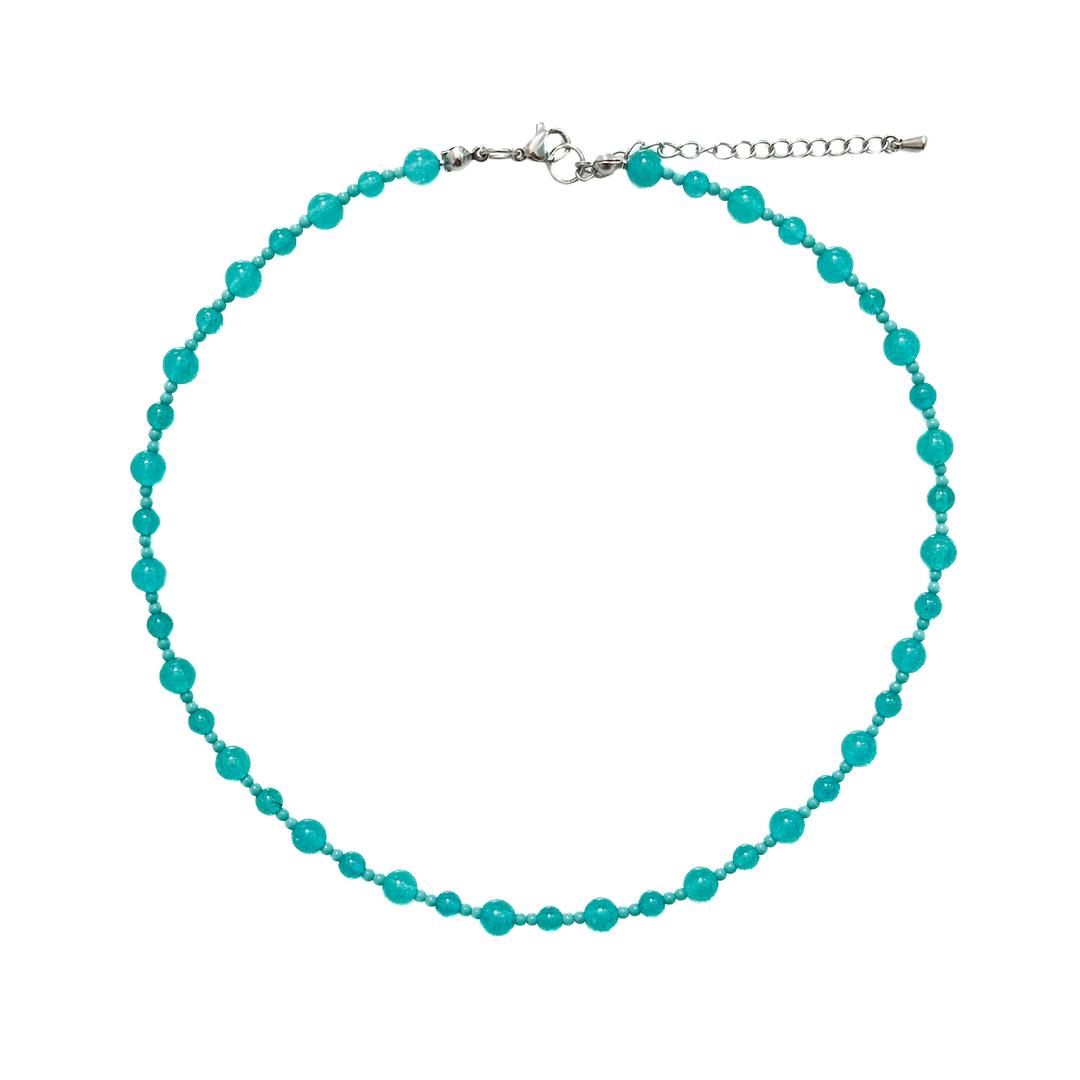 BLUE LAGOON NECKLACE 블루라군 원석 비즈 목걸이 MD