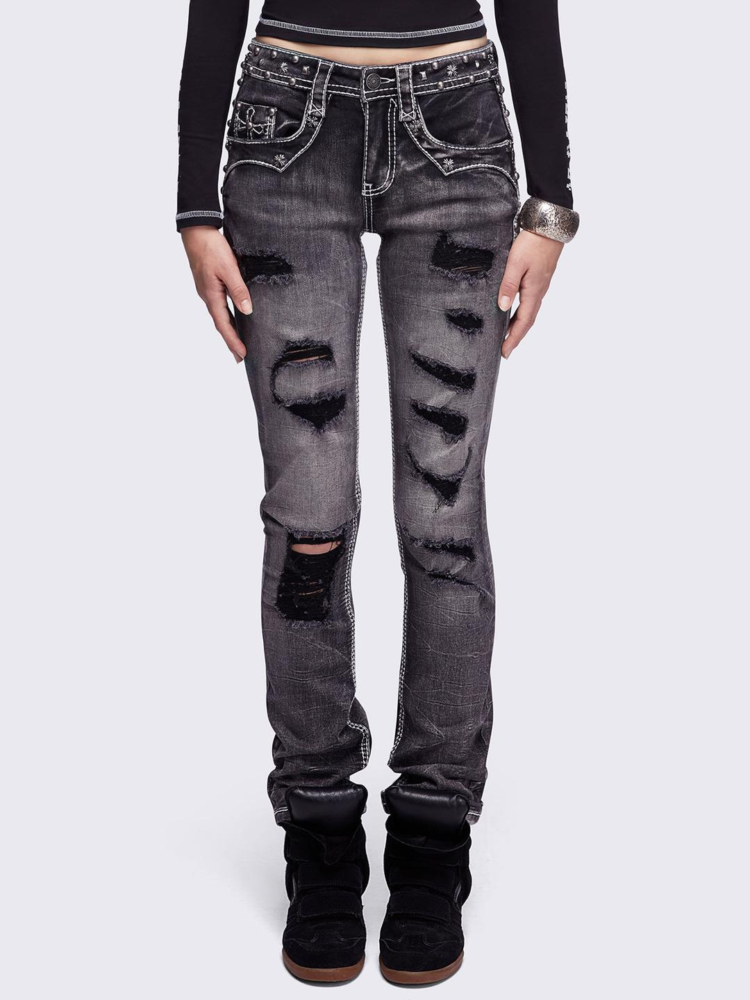 Crown Me Slim Jeans - 24" / Black