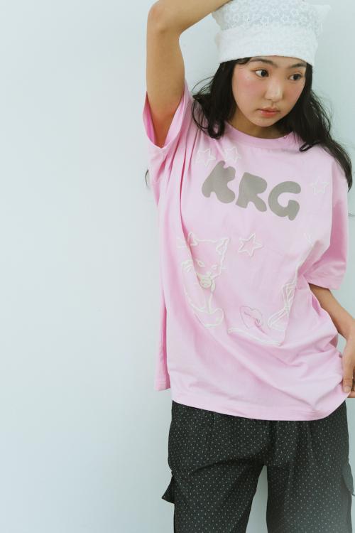 키리걸 박시 티셔츠 (핑크)