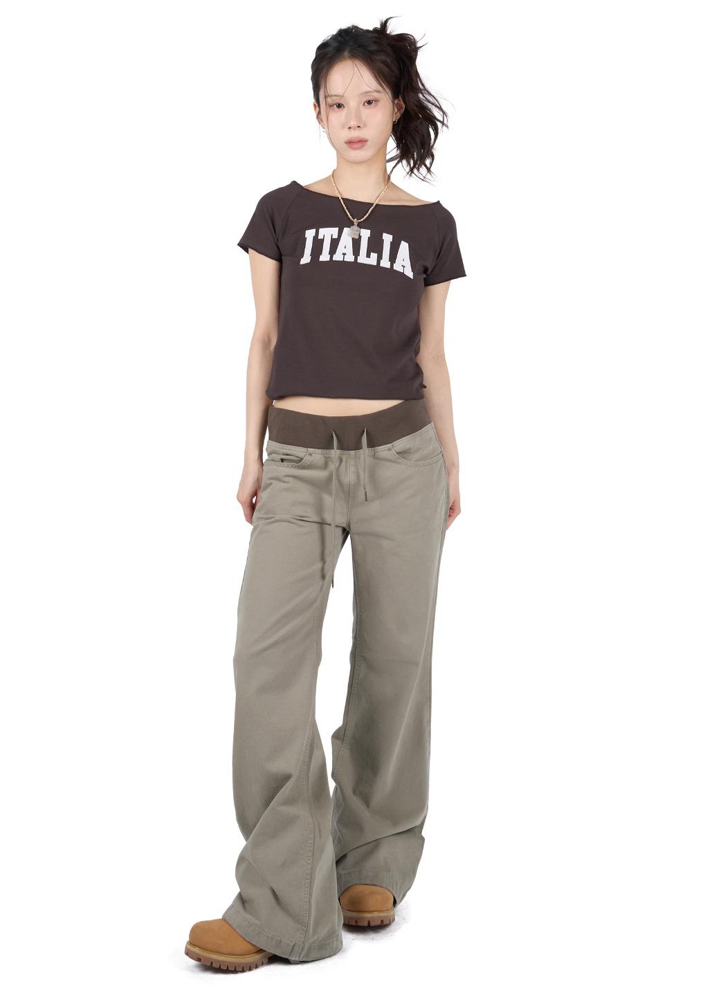 릿킴 WIDE WAIST FLARE PANTS