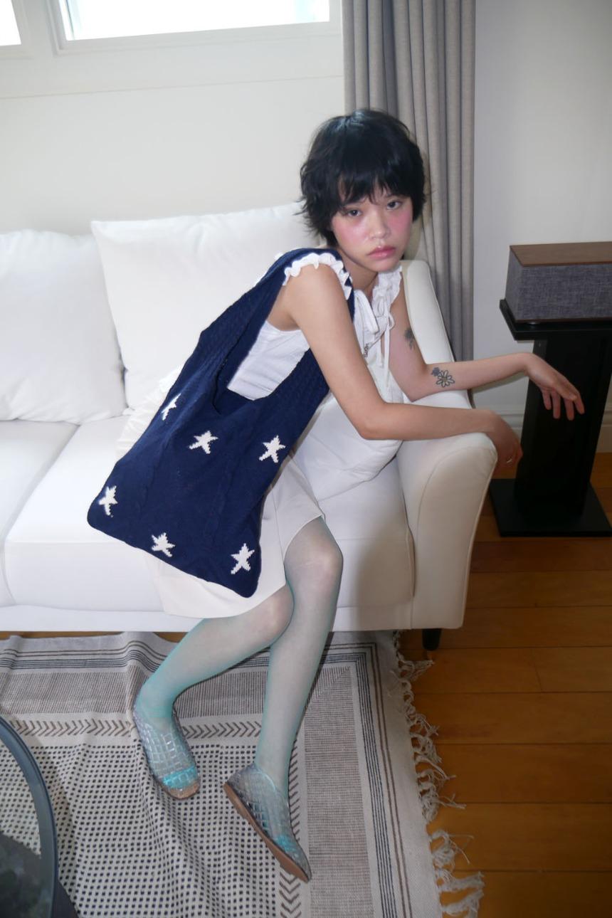 starry knit tote bag (3color)