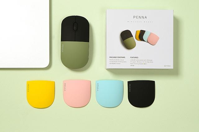 컨버터블 무선 마우스 (커버교체형 마우스 1개 + 커버 4개 세트)