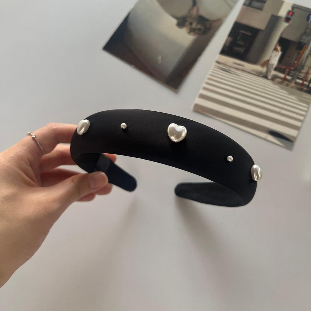 핸드메이드 하트 진주 헤어밴드