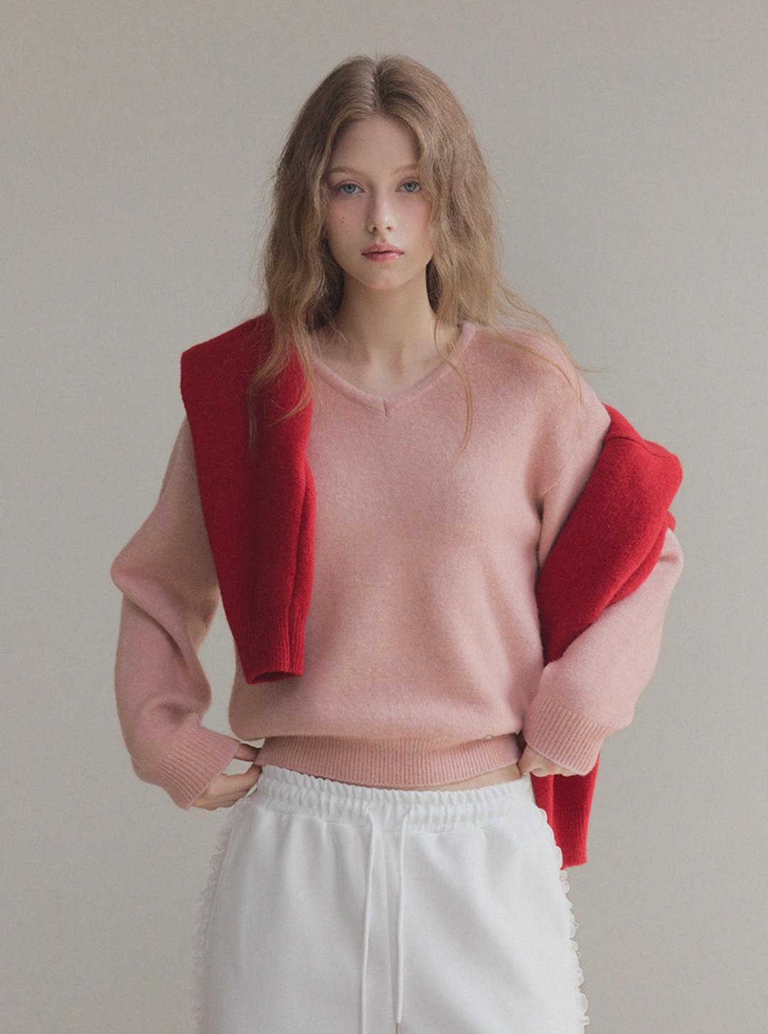 [온라인단독] 트윌 베이직 브이넥 긴팔 니트