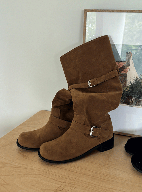 미니포에 리오 버클 롱 부츠 (2color)