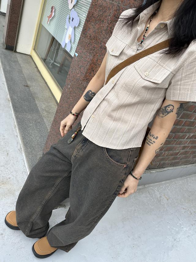 신시 stripe western half shirts / 웨스턴 반팔 셔츠 여름셔츠