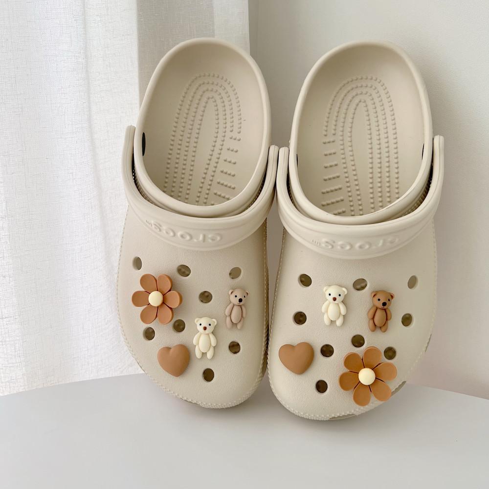 데이지 테디베어 곰돌이 크록스 지비츠 세트