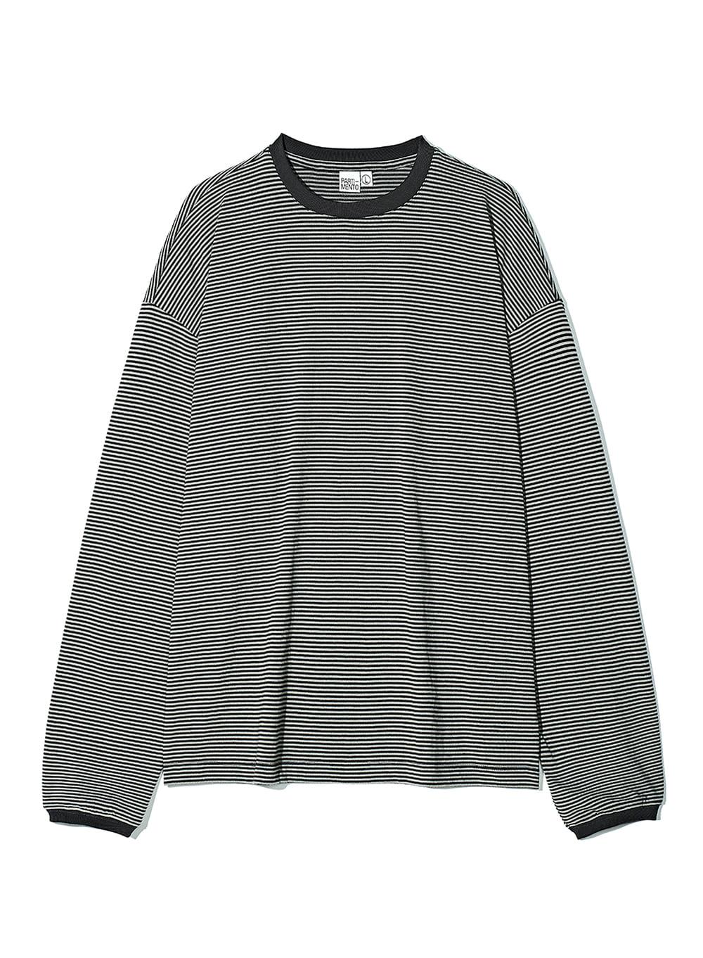 Ringer Pin Stripe Long Sleeve_Khaki