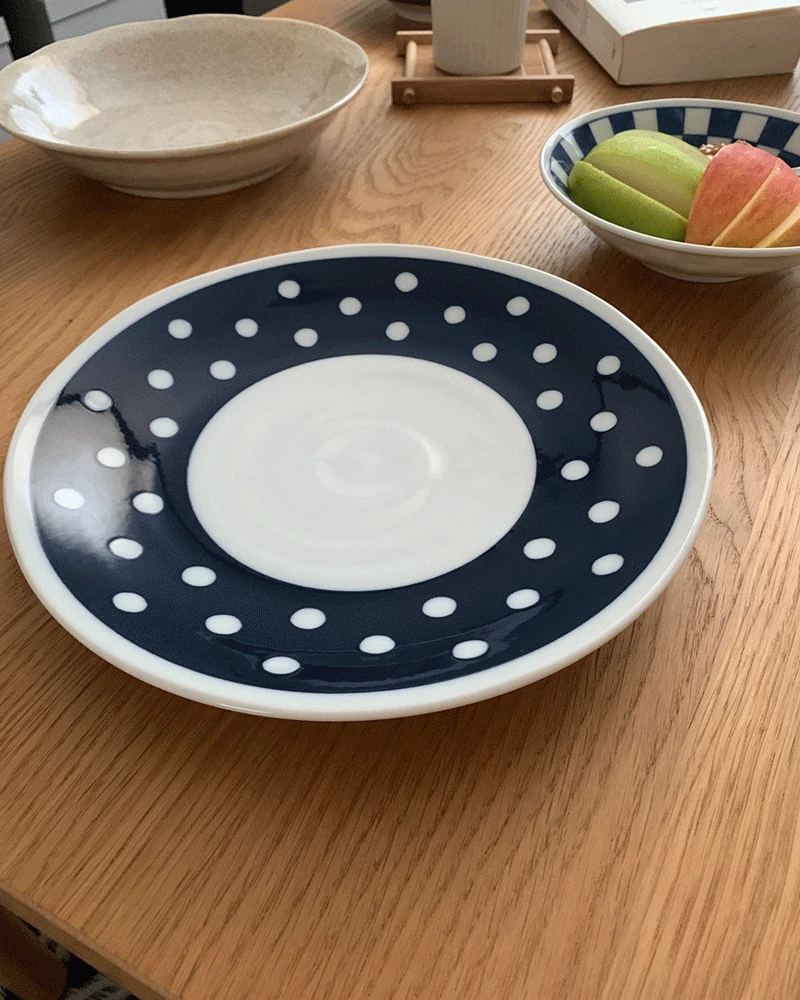 Kaya dot wide plate (파스타접시)