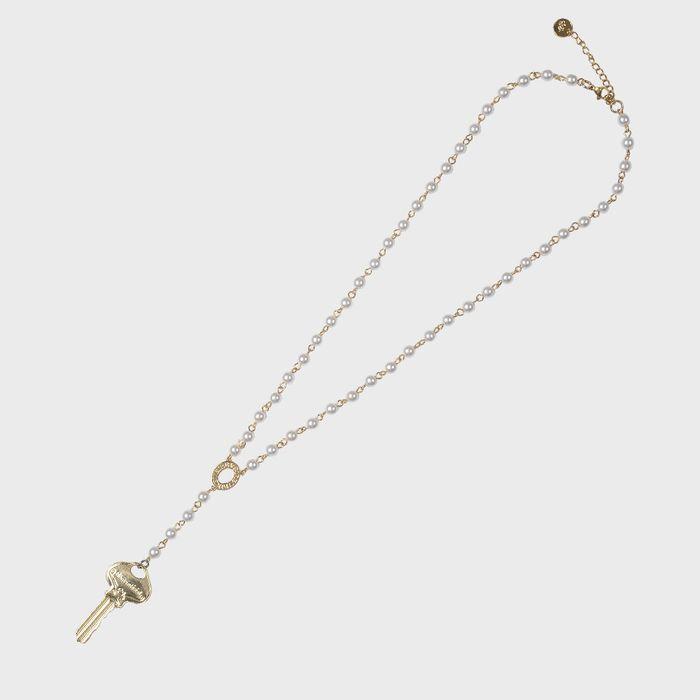 KEY & BEADS NECKLACE (PEARL)