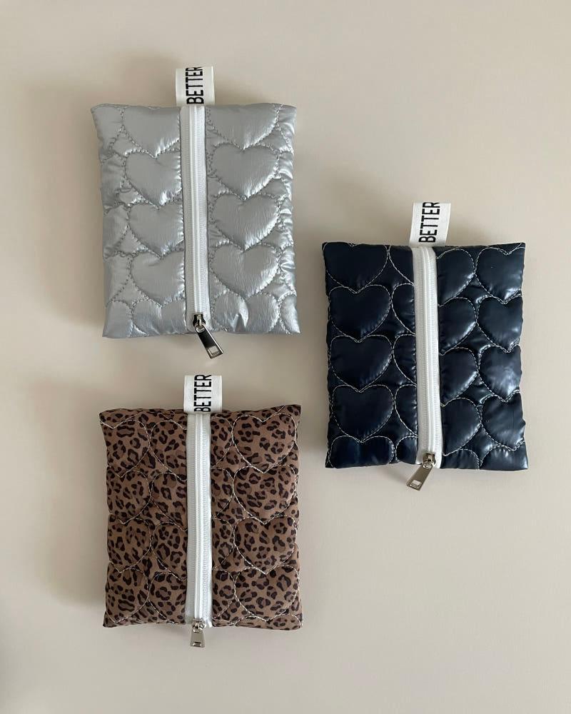 [데이바이데이] 하트 누빔 미니 파우치 (3type)