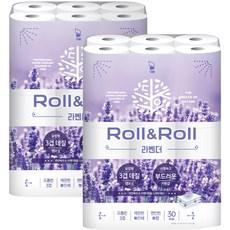 롤앤롤 라벤더 화장지 30롤 3겹 고급롤화장지(3겹이상) 30m  30개입, 2개