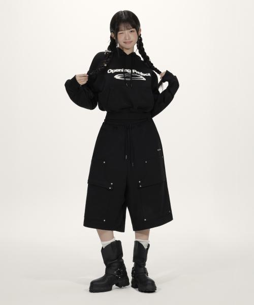 Double Knee Bermuda Sweatpant - Black