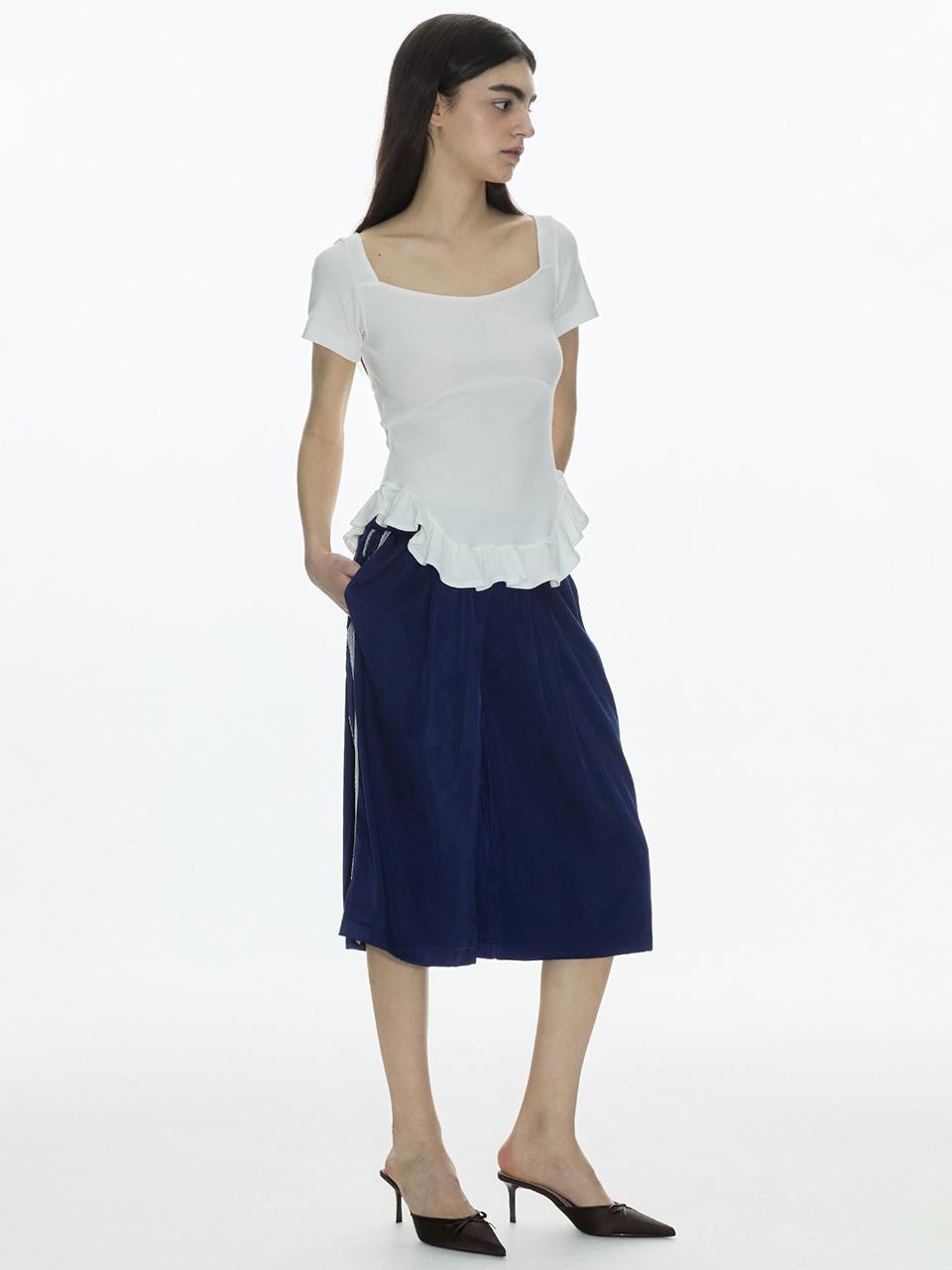 Satin Track Shorts [Navy]