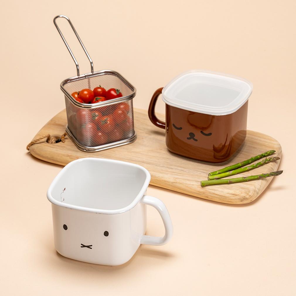 미피&보리스 사각법랑냄비(+튀김망)