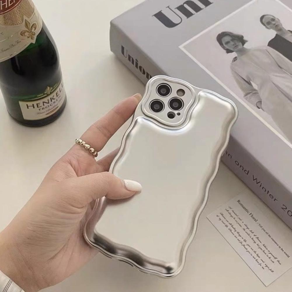 실버 무광 물결 웨이브 아이폰 풀커버 매트 14 pro max 프로 맥스 케이스 지드래곤