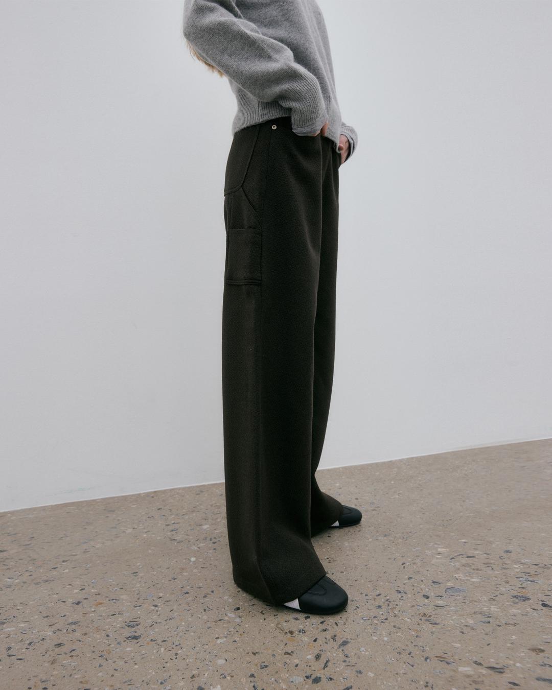 WOOL CARPENTER PANTS / BROWN