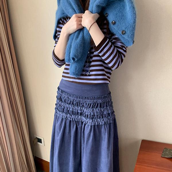 Velvet Pleated Skirt