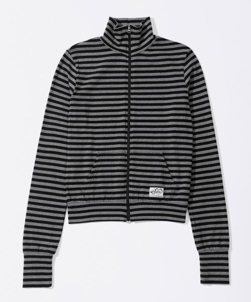 Light Weight Striped Jersey Charcoal
