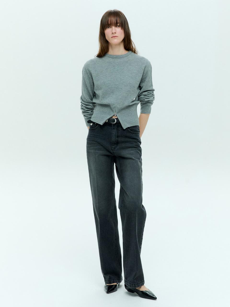 COMFORT STRAIGHT DENIM PANTS [BLACK]